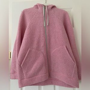 Lululemon Large Oh So Sherpa Hooded Jacket Zip Pink NWOT
